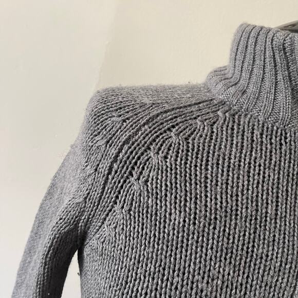 Horny Toad Womens Snowbourn Quarter Zip Sweater Small Gray Merino-Lambswool - Picture 3 of 7